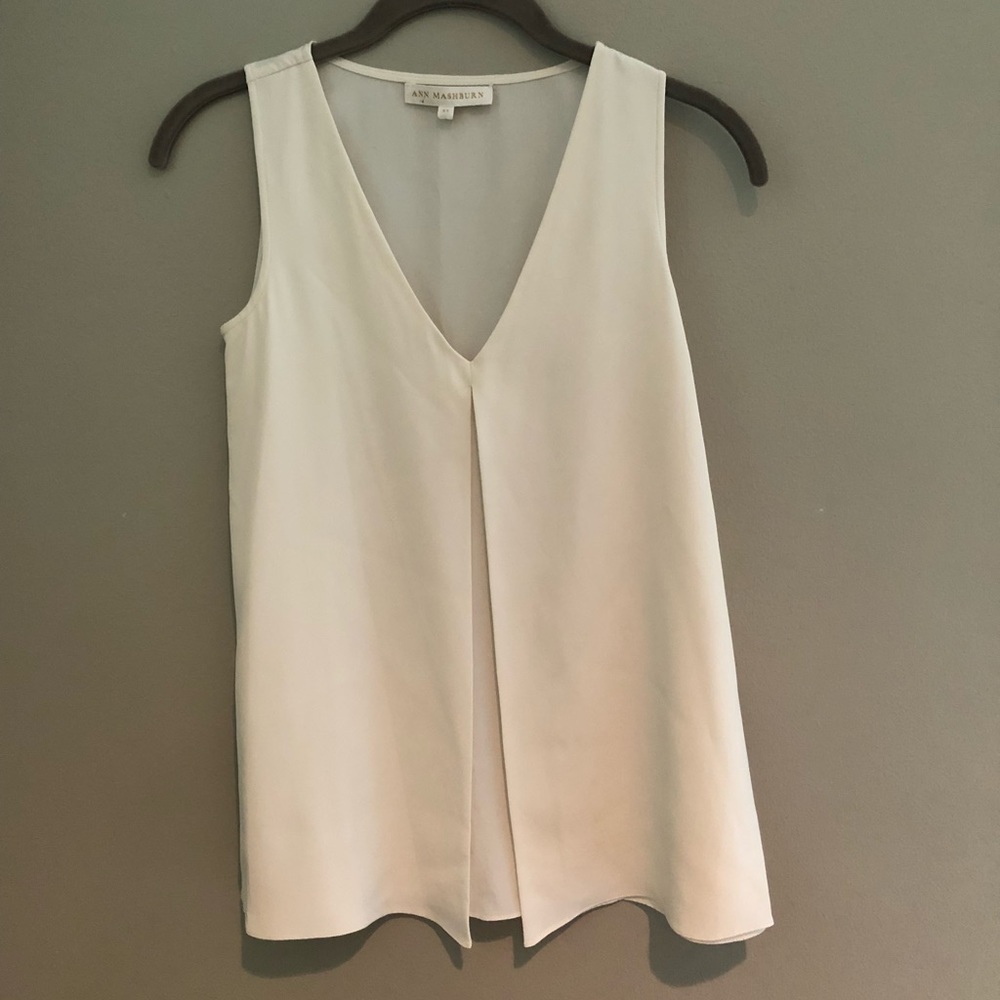 Ann Mashburn Silk Tank (Cream, XS)